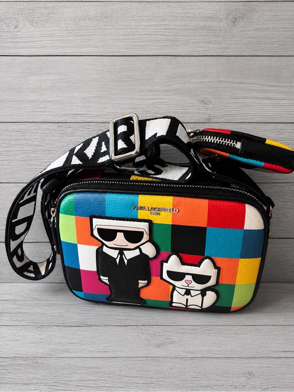 Karl Lagerfeld Multicolor Checkerboard Crossbody Bag